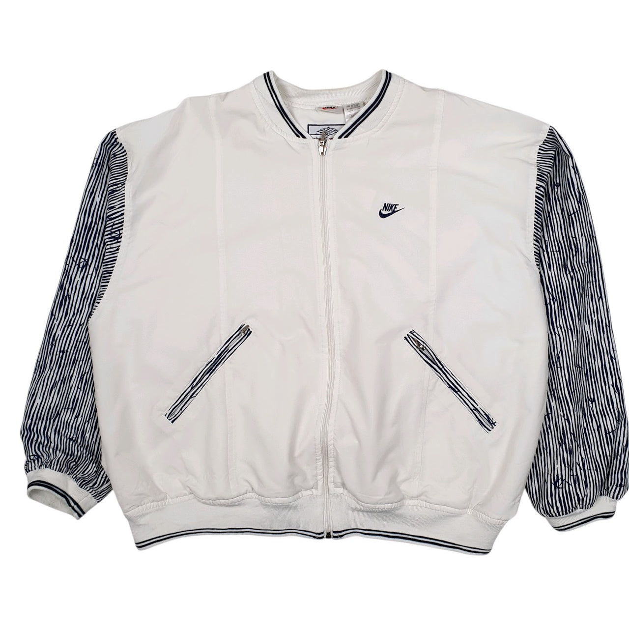 Womens White Nike Vintage 90s Running Hoodie Coat