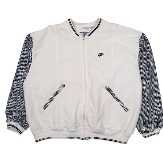 Womens White Nike Vintage 90s Running Hoodie Coat