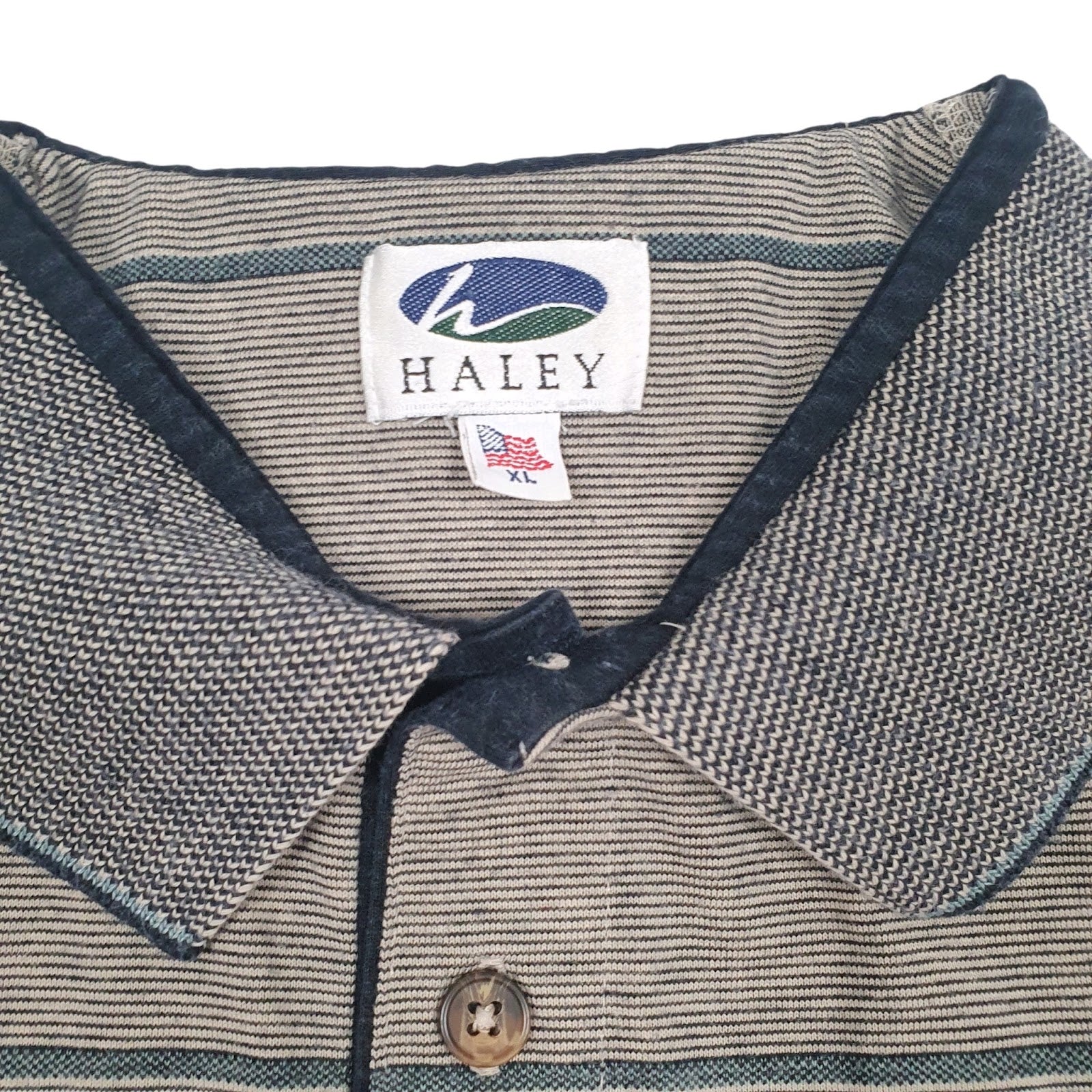 Mens Grey Haley Vintage 90s Golf  Polo Shirt