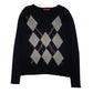 Womens Black Angel Devil Knit V Neck Jumper