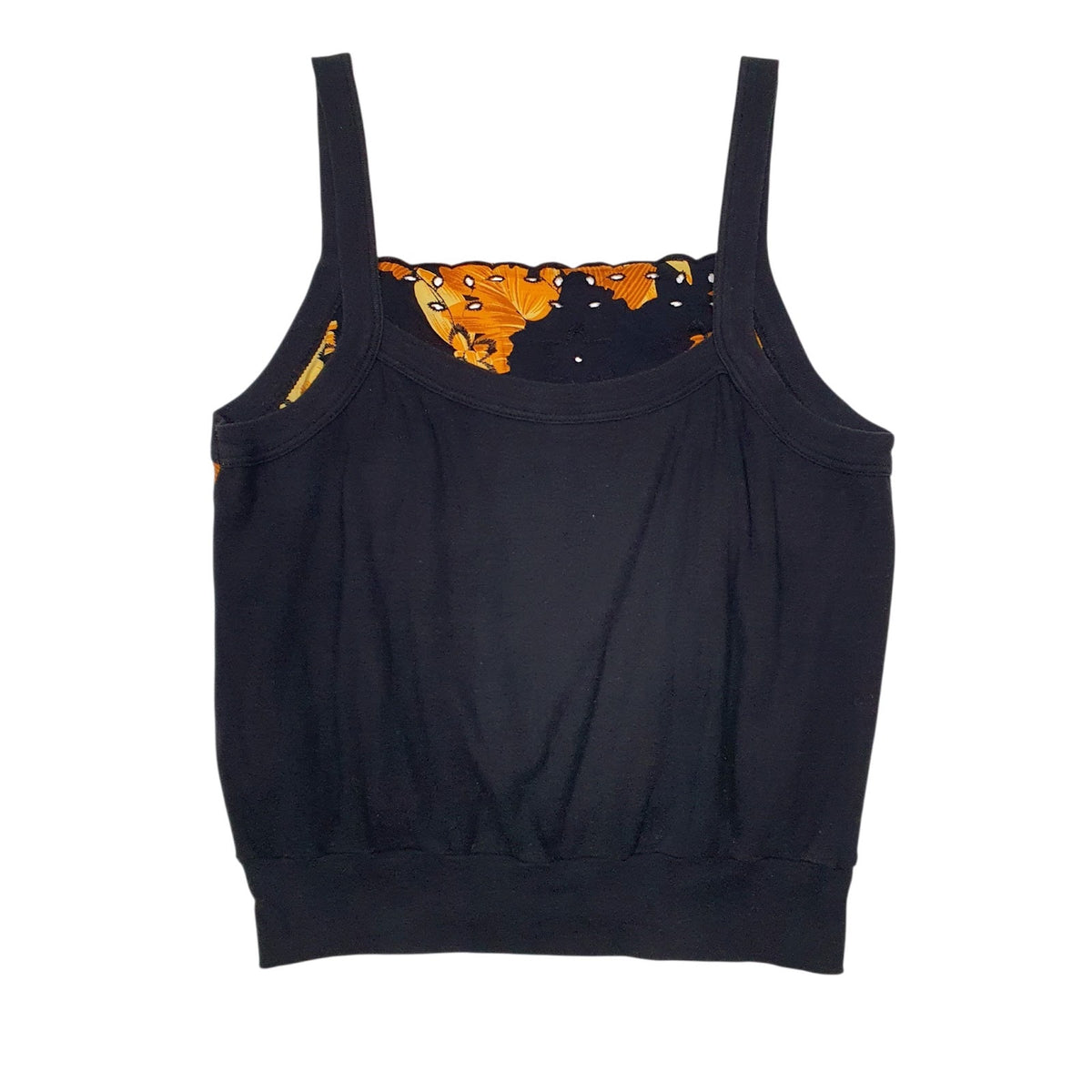 Womens Black Unbranded Camisole Vest Sleeveless T Shirt