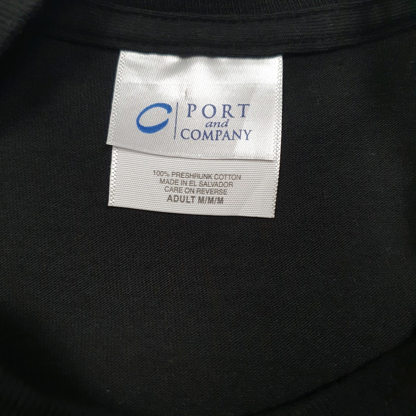 Mens Black Port & Company Graphic John Memmer  T Shirt