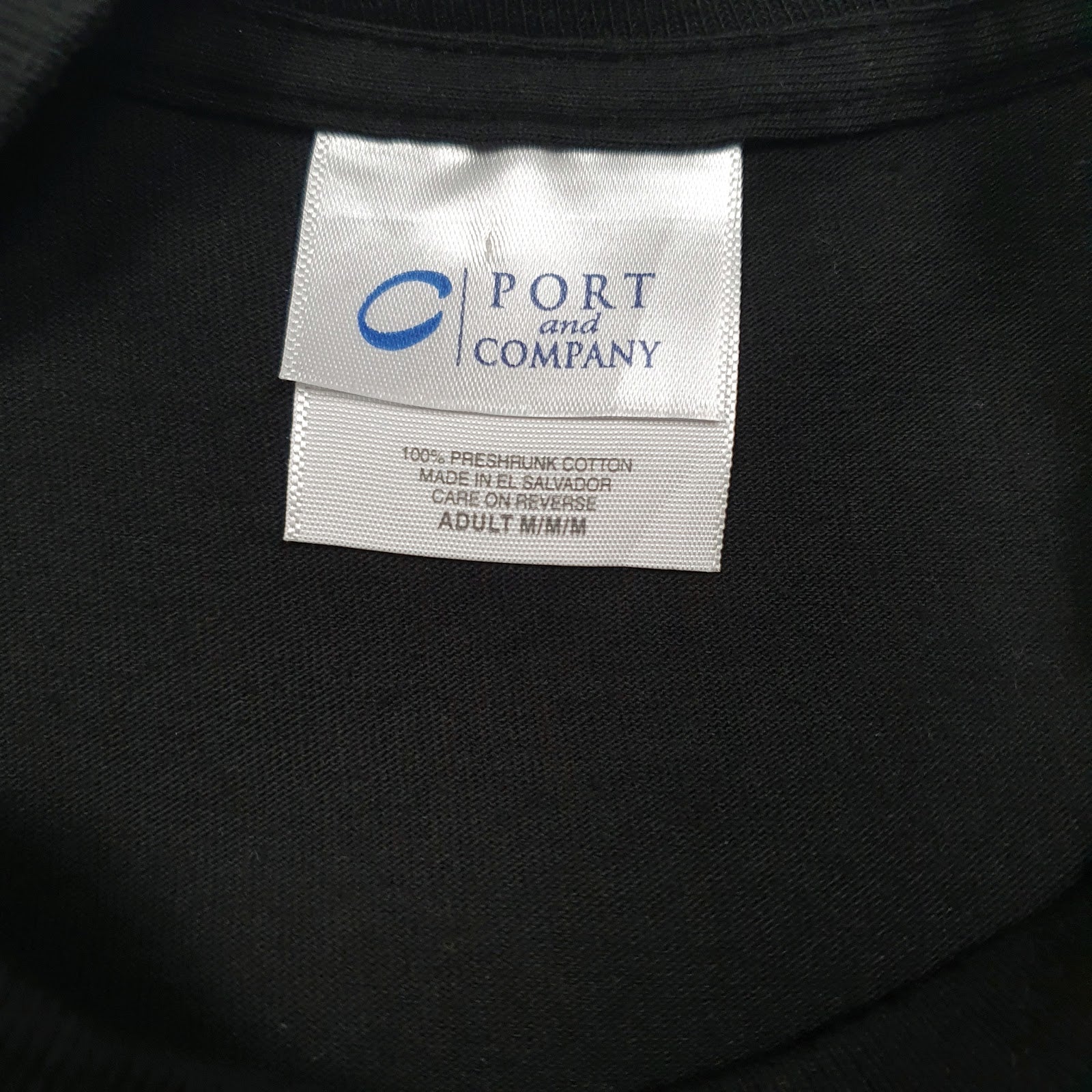 Mens Black Port & Company Graphic John Memmer  T Shirt