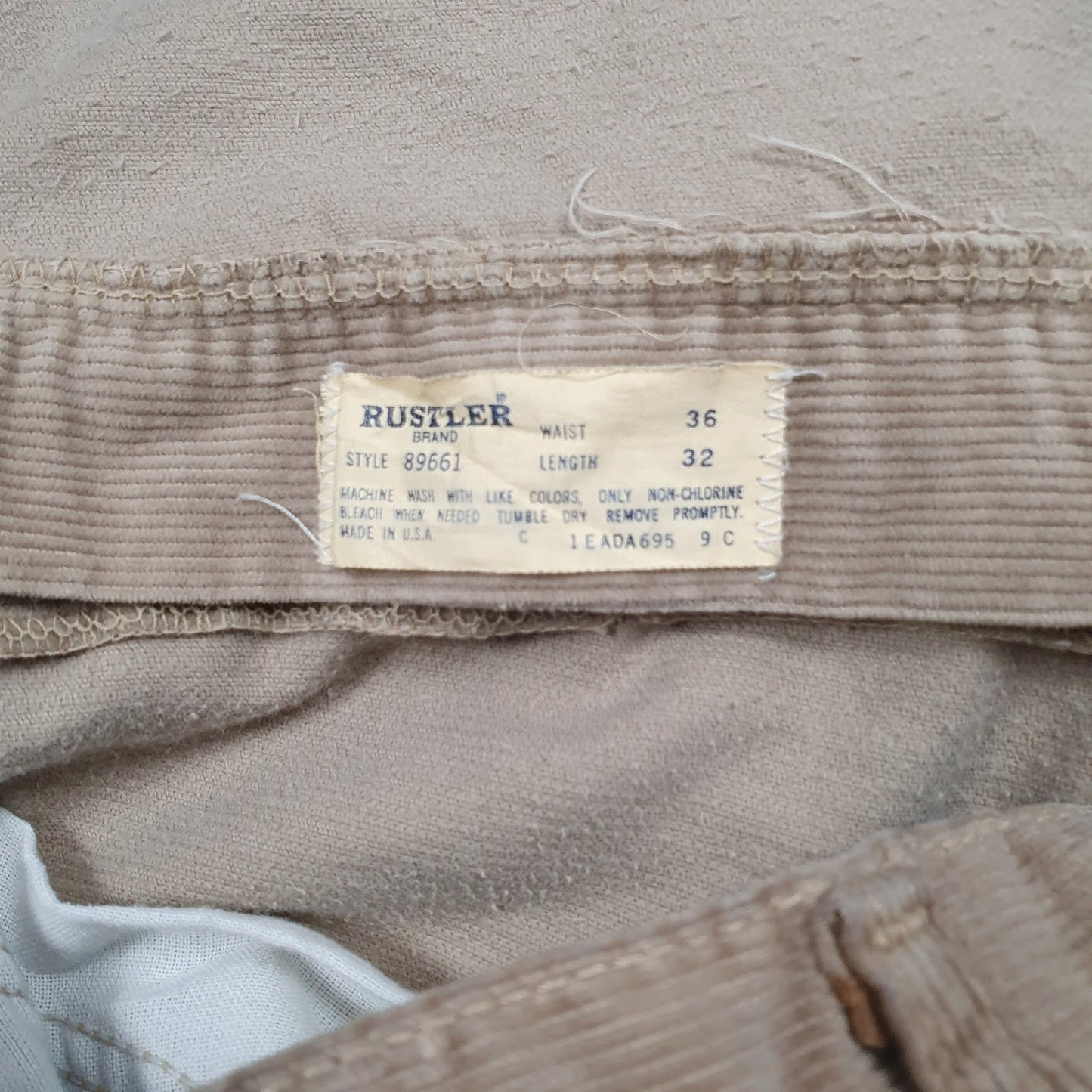 Mens Brown Rustlers Vintage 90s Made In USA  Trousers
