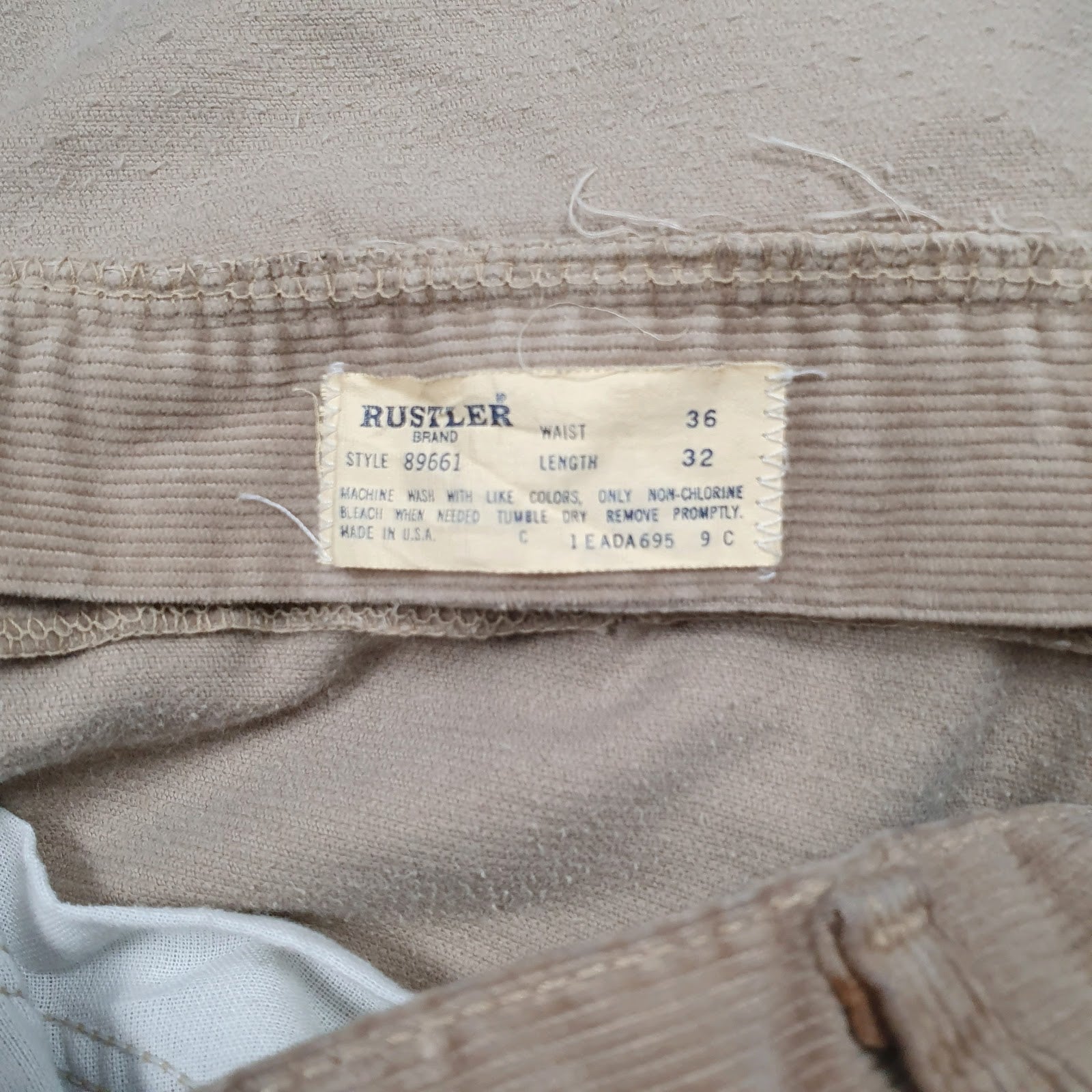Mens Brown Rustlers Vintage 90s Made In USA  Trousers