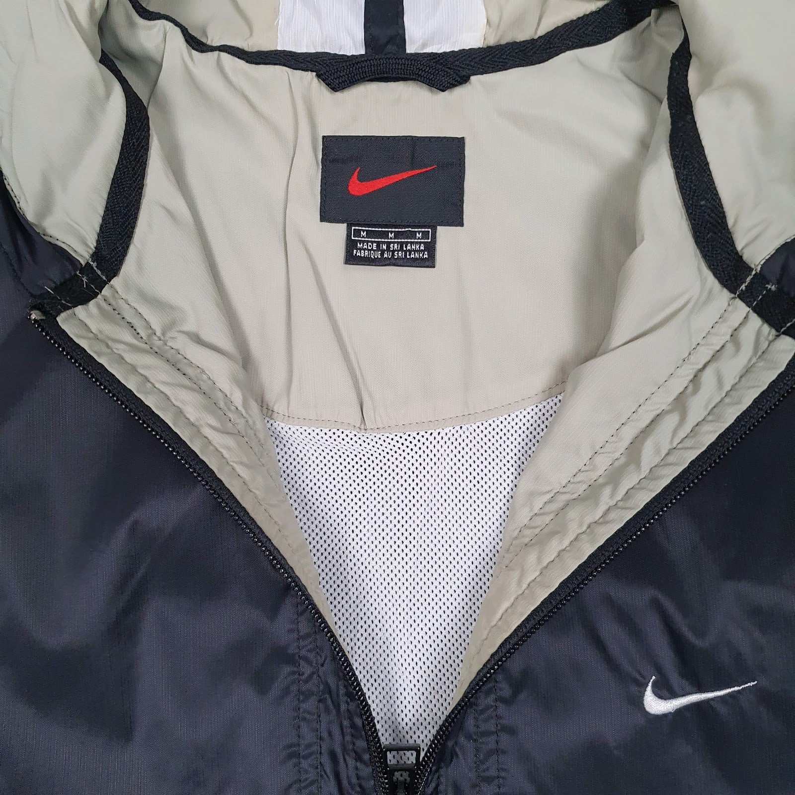 Mens Black Nike Vintage 90s Pullover Smock Quarter Zip Coat