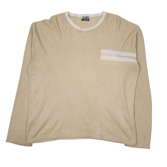 Mens Beige Iceberg Lightweight Crewneck Jumper