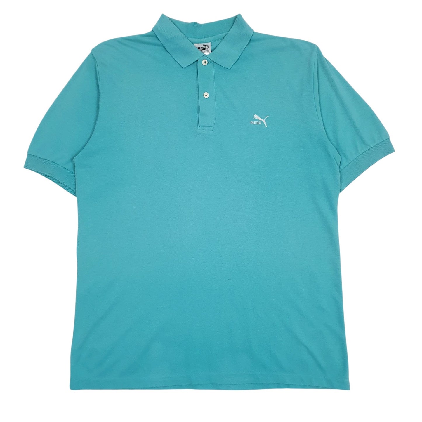 Mens Blue Puma Vintage Short Sleeve Polo Shirt
