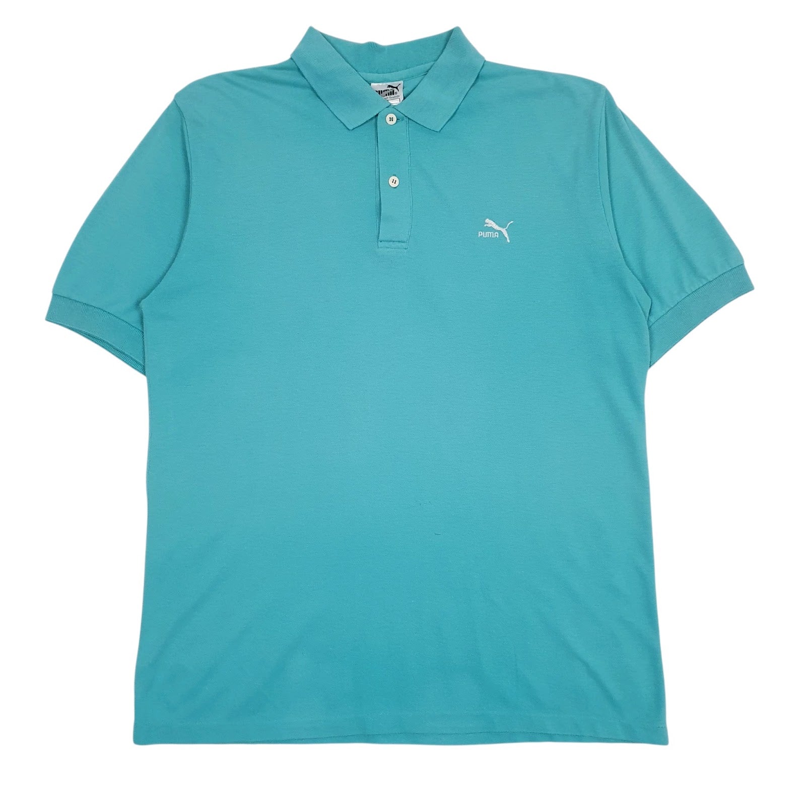 Mens Blue Puma Vintage Short Sleeve Polo Shirt