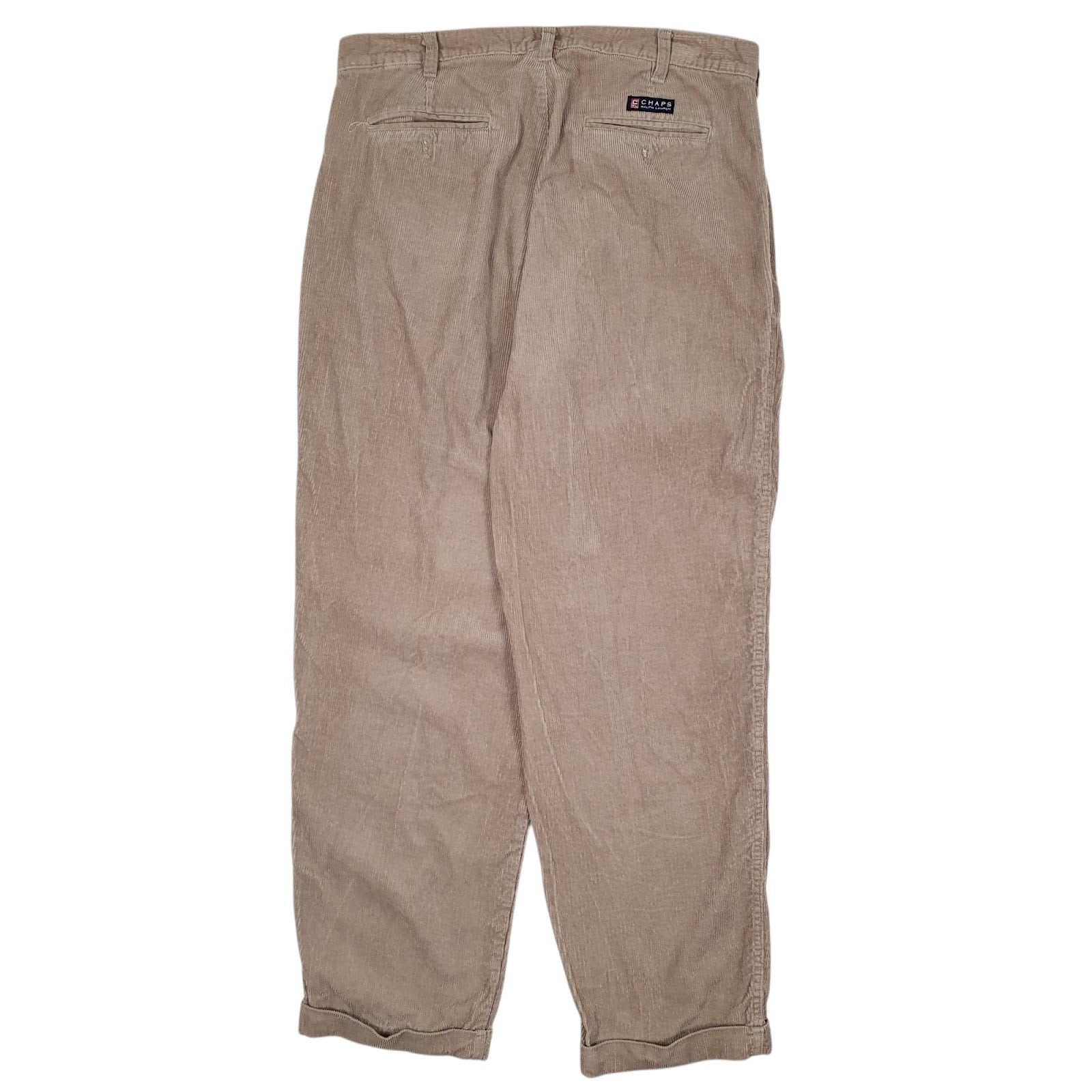 Mens Beige Ralph Lauren Vintage 90s Double Pleated  Trousers