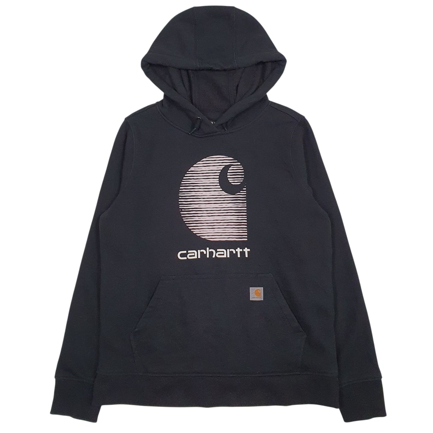Womens Black Carhartt Relaxed Spellout Hoodie Jumper