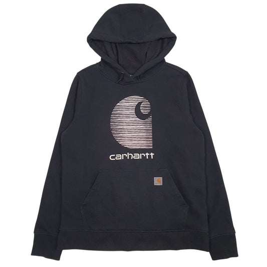 Womens Black Carhartt Relaxed Spellout Hoodie Jumper