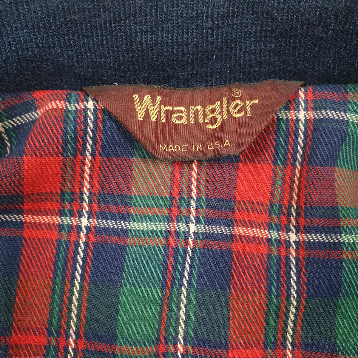 Mens Blue Wrangler Bomber Vintage 80s Made In USA  Coat