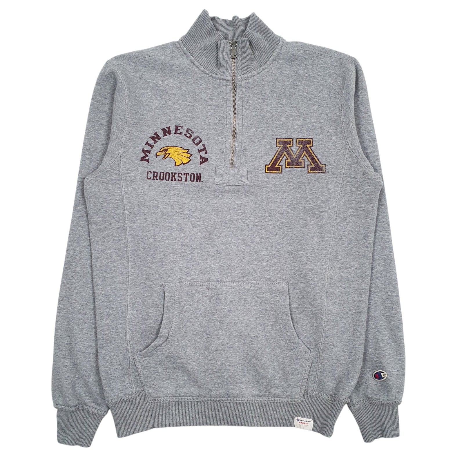 Mens Grey Champion Minnesota Crookston Quarter Zip Jumper