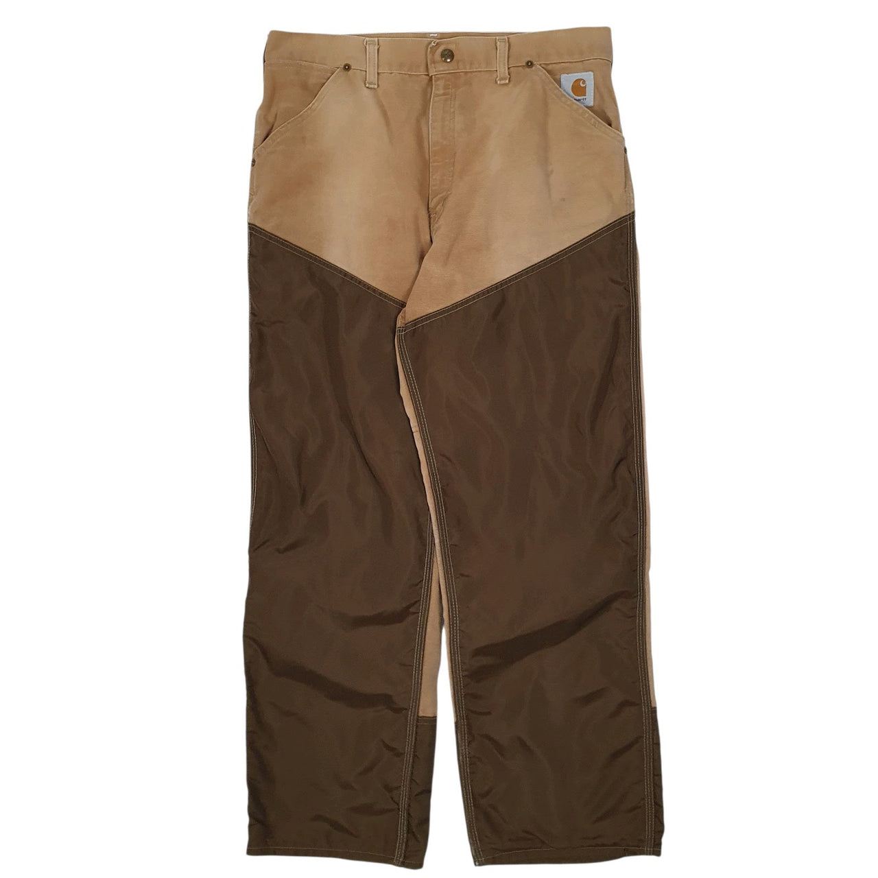 Mens Brown Carhartt WU256 Vintage 1980s Made In USA Double Knee Carpenter Trousers