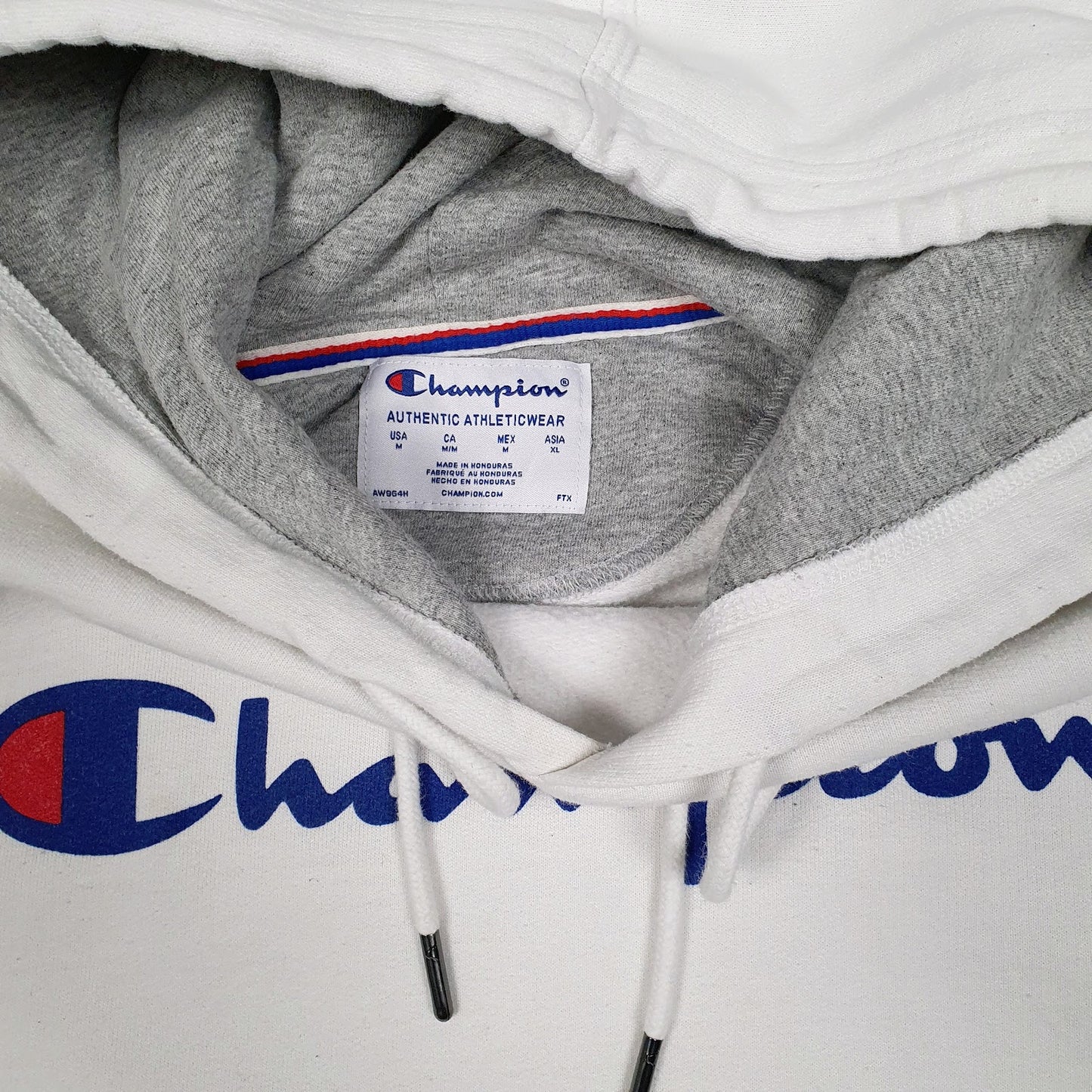 Mens White Champion  Hoodie Jumper
