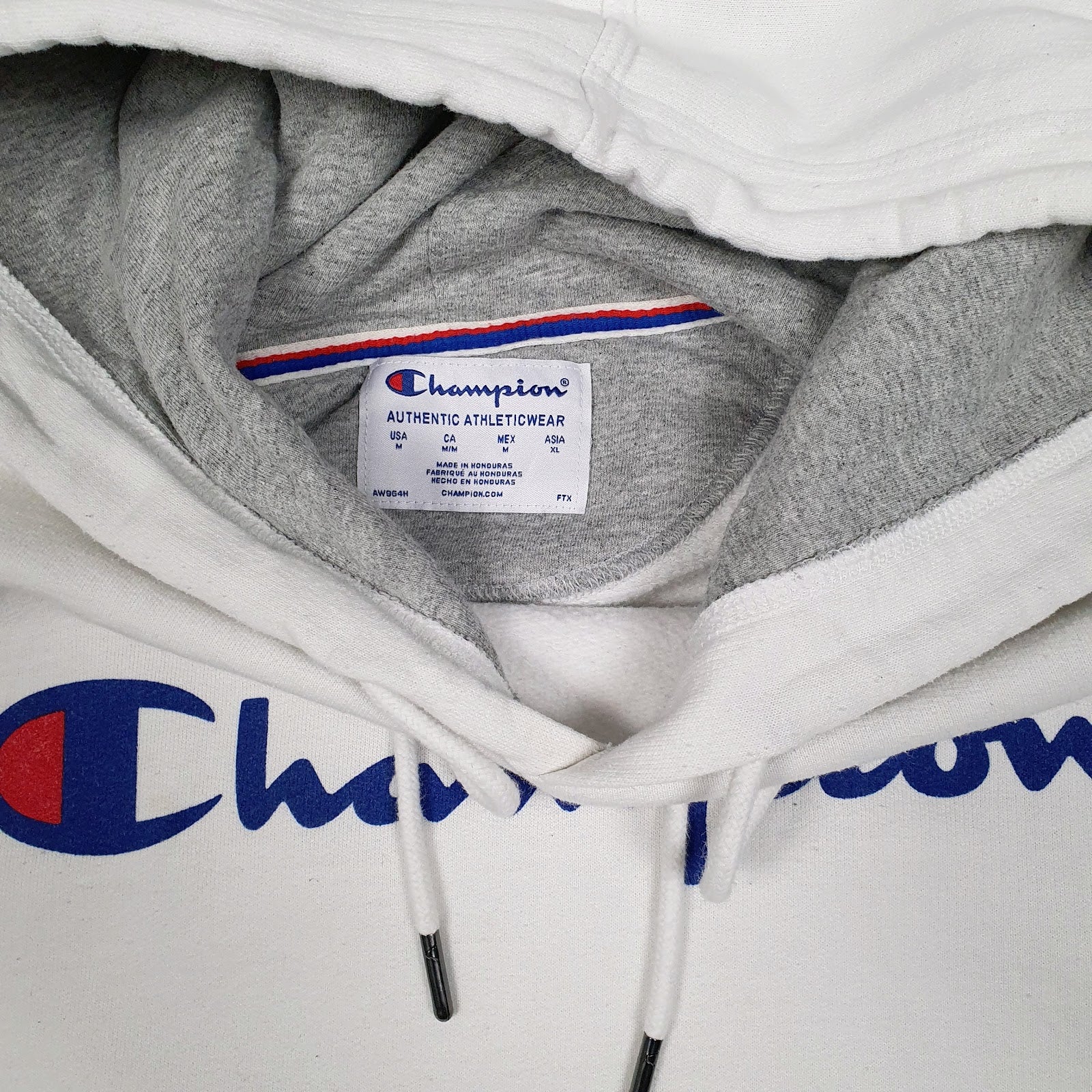 Mens White Champion  Hoodie Jumper