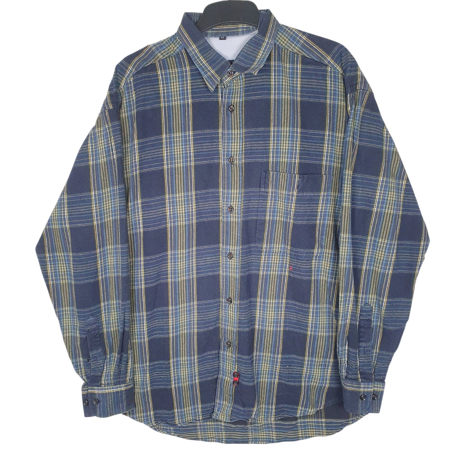 Mens Blue Jockey Sport Flannel Long Sleeve Shirt
