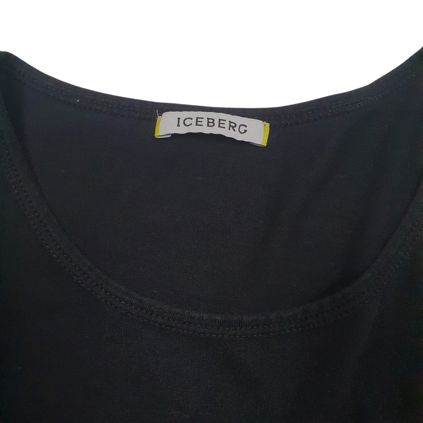 Mens Black Iceberg Spellout  T Shirt