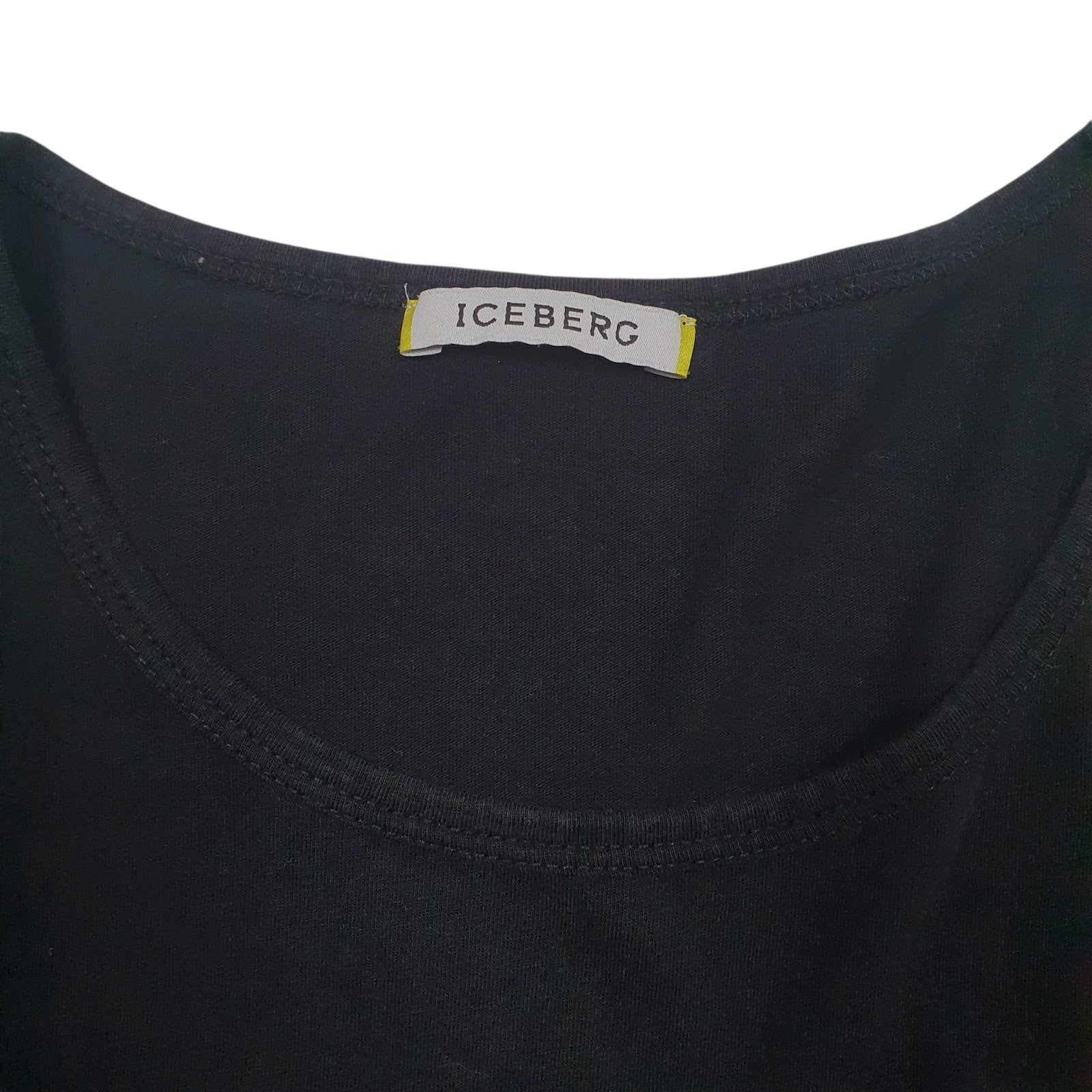 Mens Black Iceberg Spellout  T Shirt