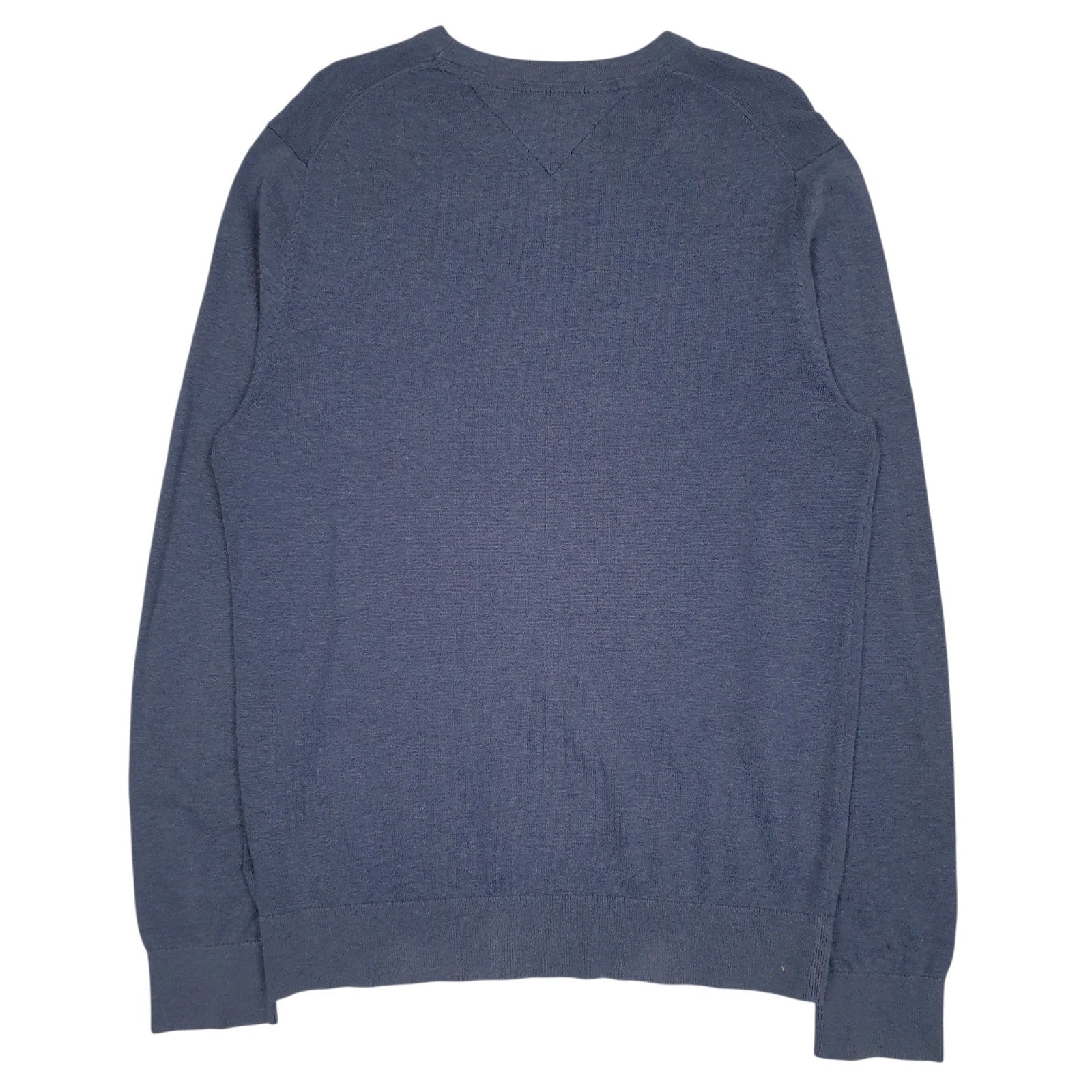 Mens Blue Tommy Hilfiger Cotton Silk Crewneck Jumper
