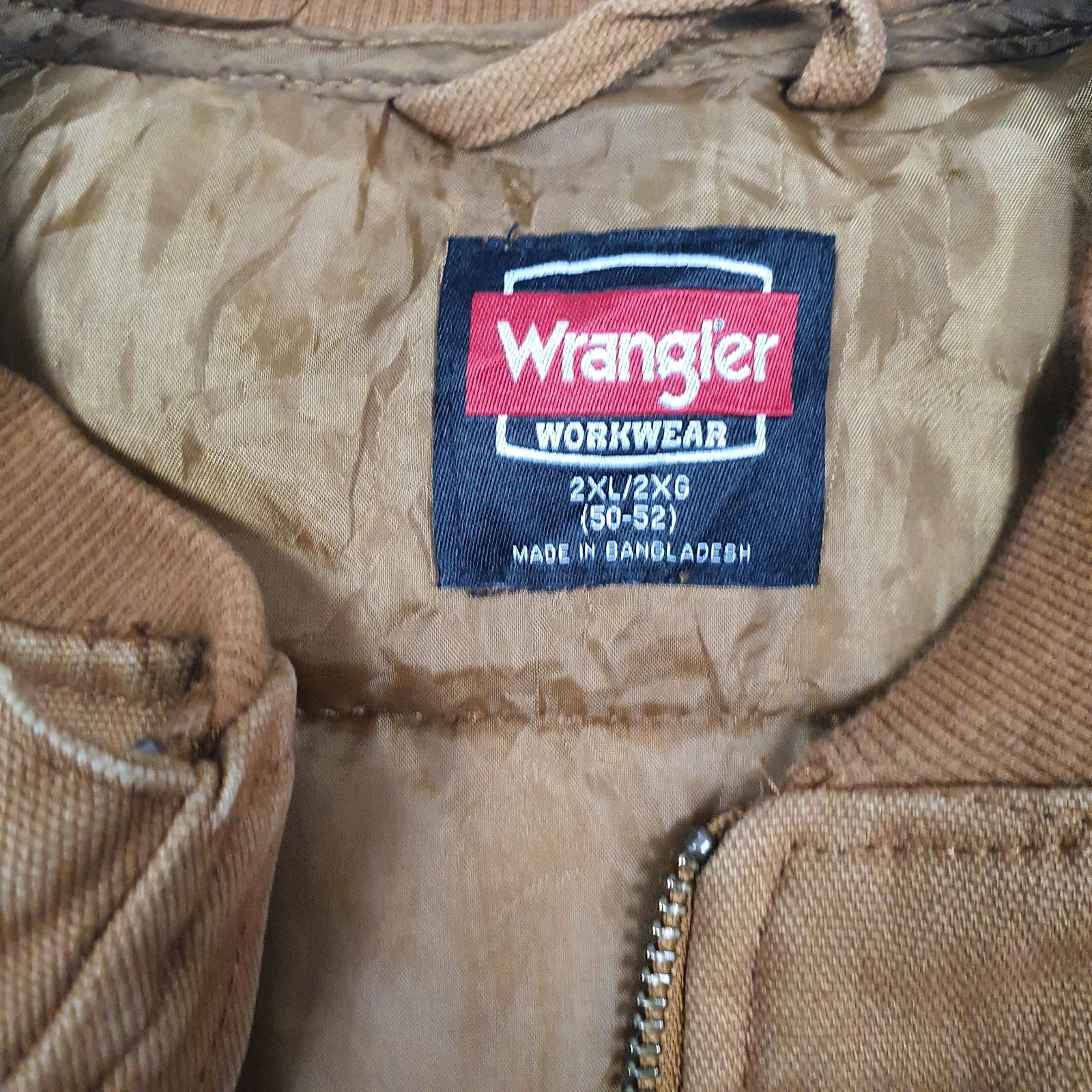 Mens Brown Wrangler Workwear Padded  Coat