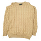 Mens Yellow Giorgio Arioli Cable Knit Crewneck Jumper