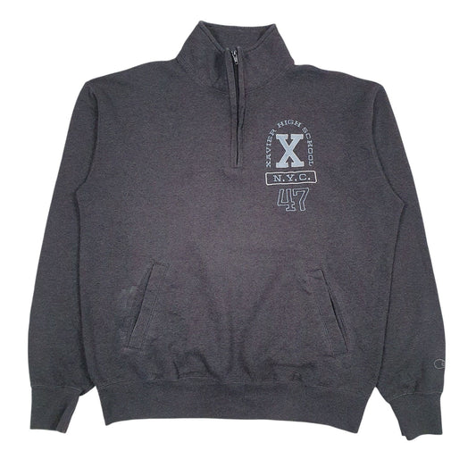 Mens Grey Champion  Quarter Zip Jumper