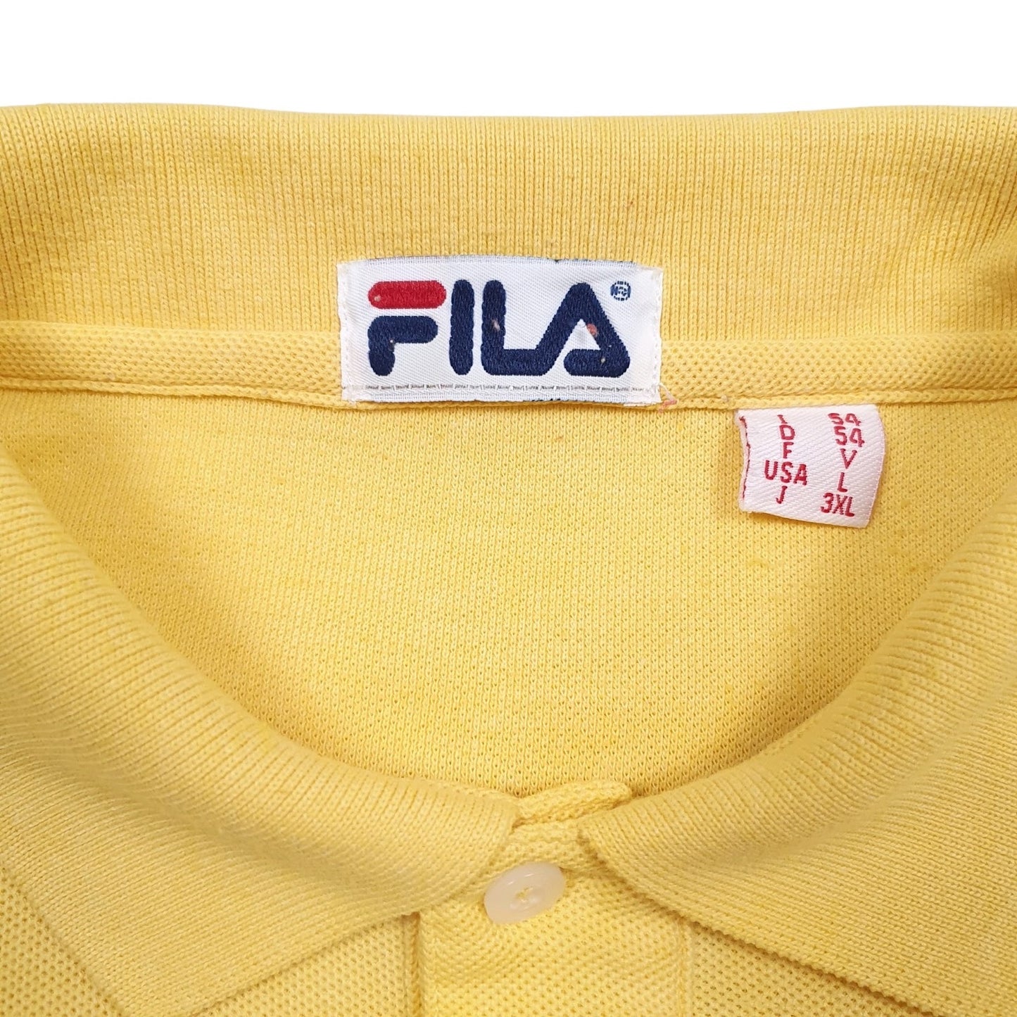 Mens Yellow Fila Vintage  Polo Shirt