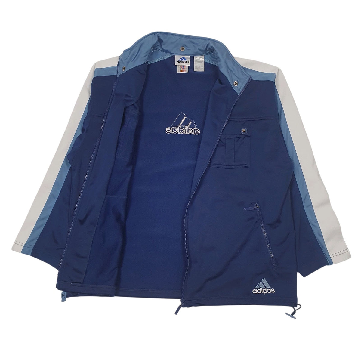 Mens Navy Adidas Vintage Full Zip Jumper