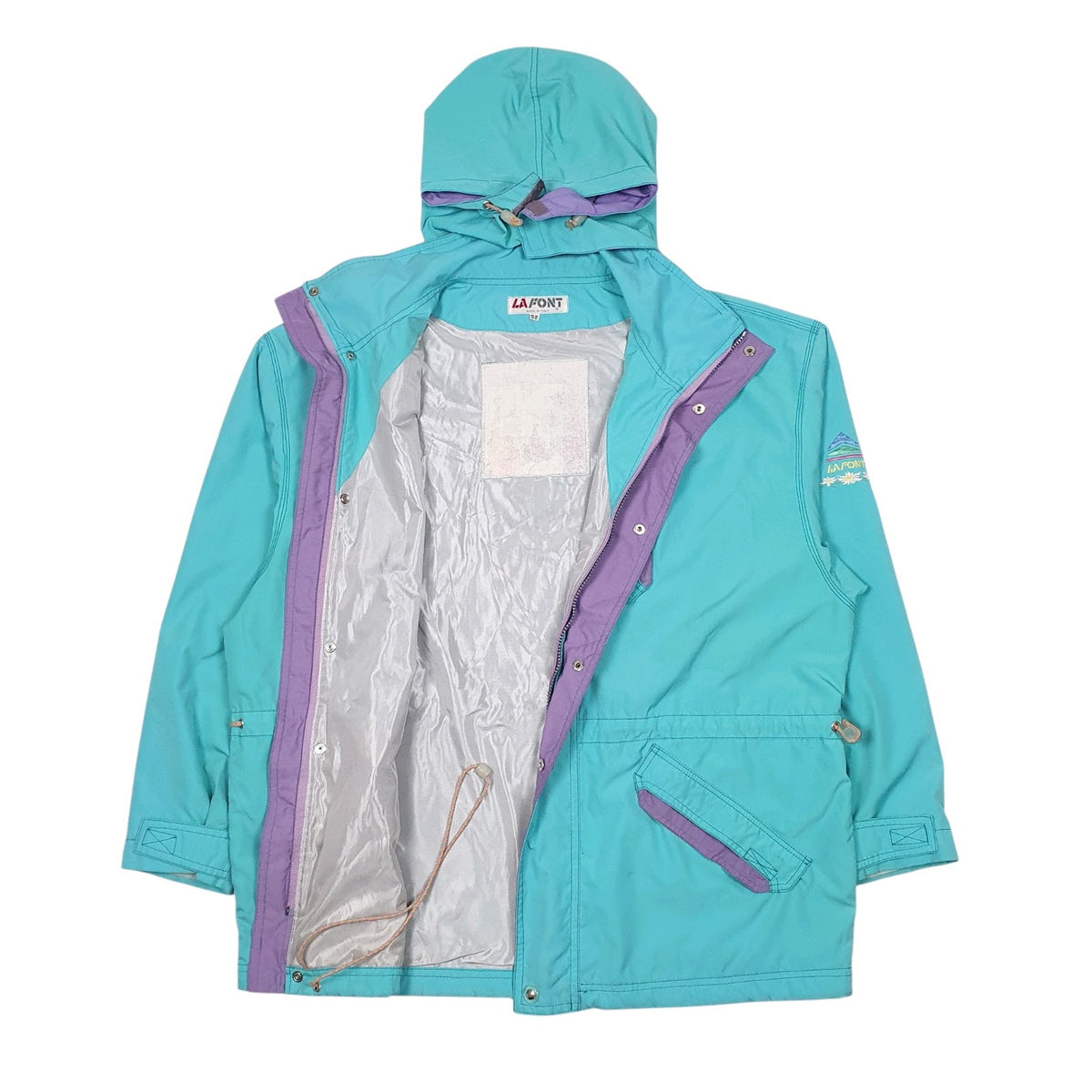 Womens Blue LA Font Vintage 90s Made In Italy Windbreaker  Coat