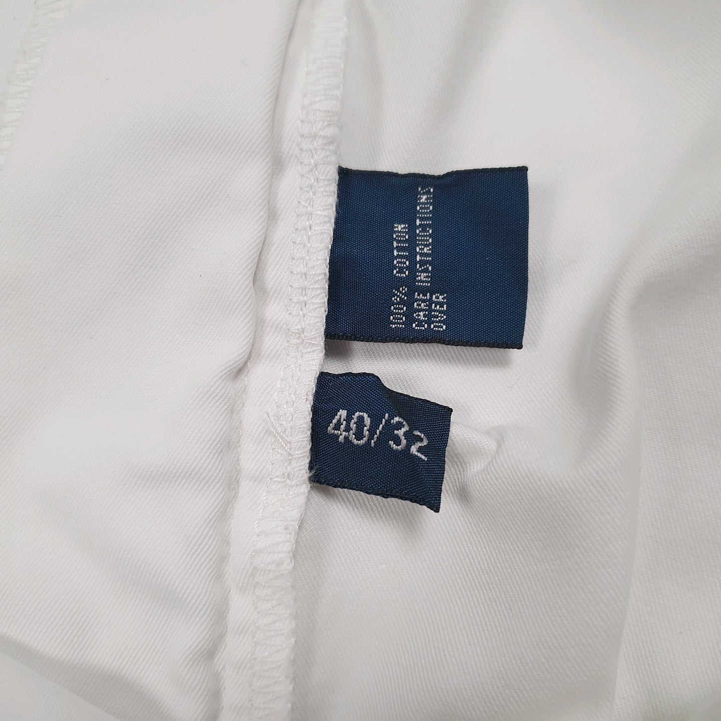 Mens White Polo Ralph Lauren Hammond Pant Double Pleated  Trousers