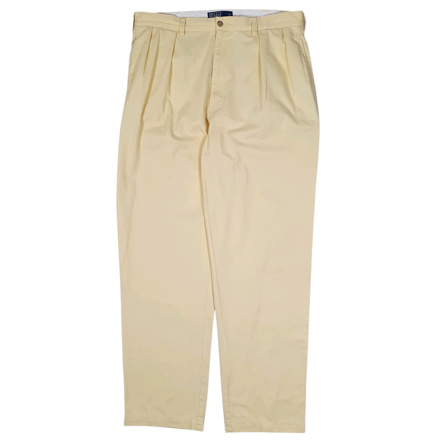 Mens Yellow Polo Ralph Lauren Andrew Pant Double Pleated Chino Trousers