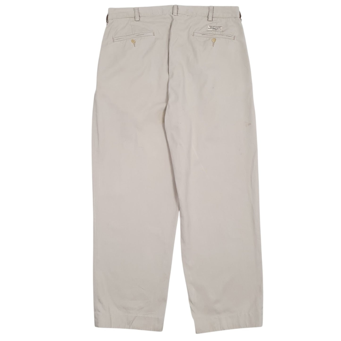 Mens Beige Polo Ralph Lauren Pleated  Trousers