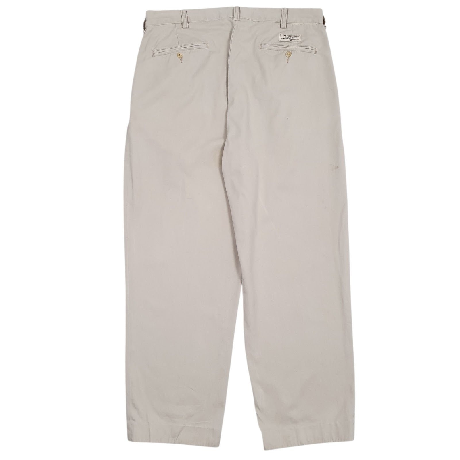 Mens Beige Polo Ralph Lauren Pleated  Trousers