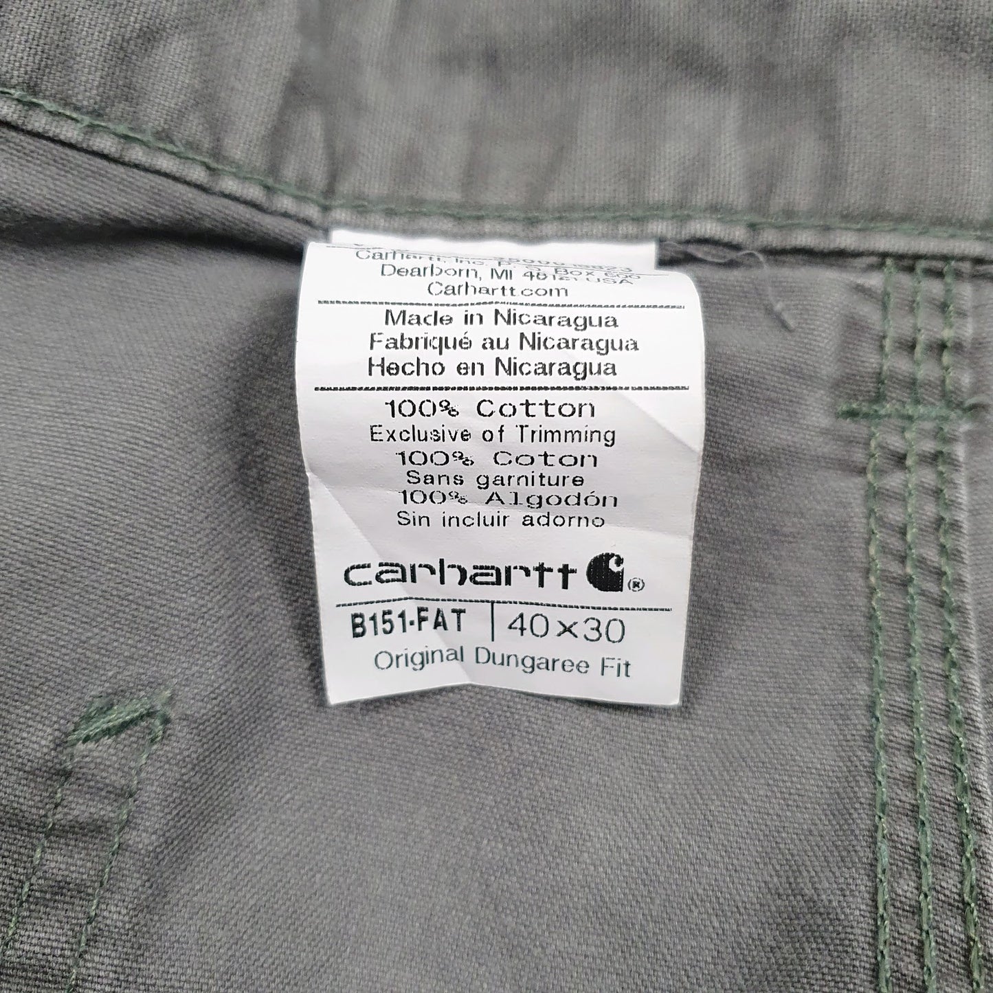 Mens Grey Carhartt B151-FAT  Trousers