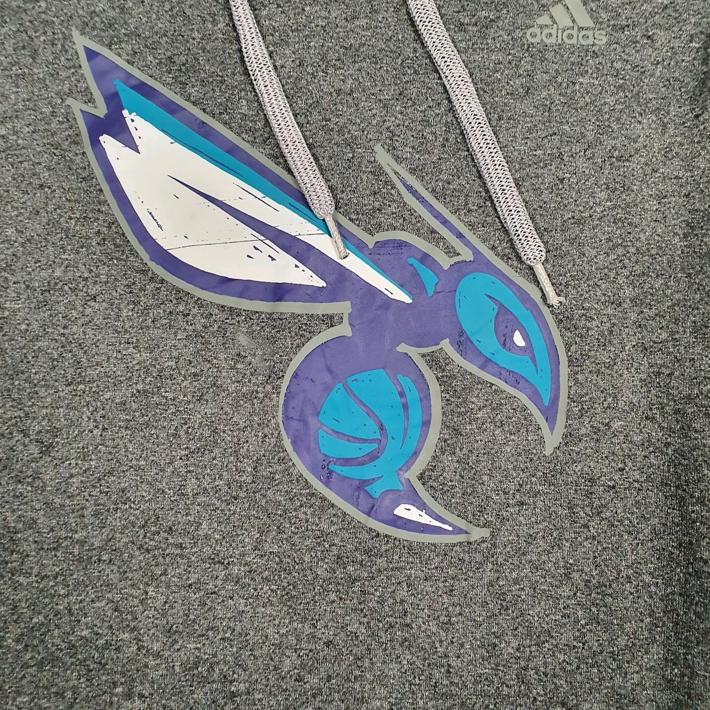 Mens Grey Adidas NBA Charlotte Hornets Climawarm Lightweight Hoodie Jumper