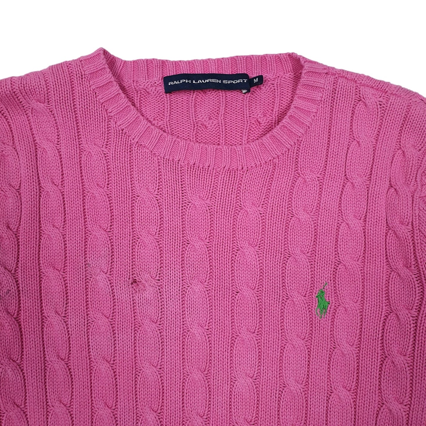 Womens Pink Ralph Lauren Sport Cable Knit Crewneck Jumper