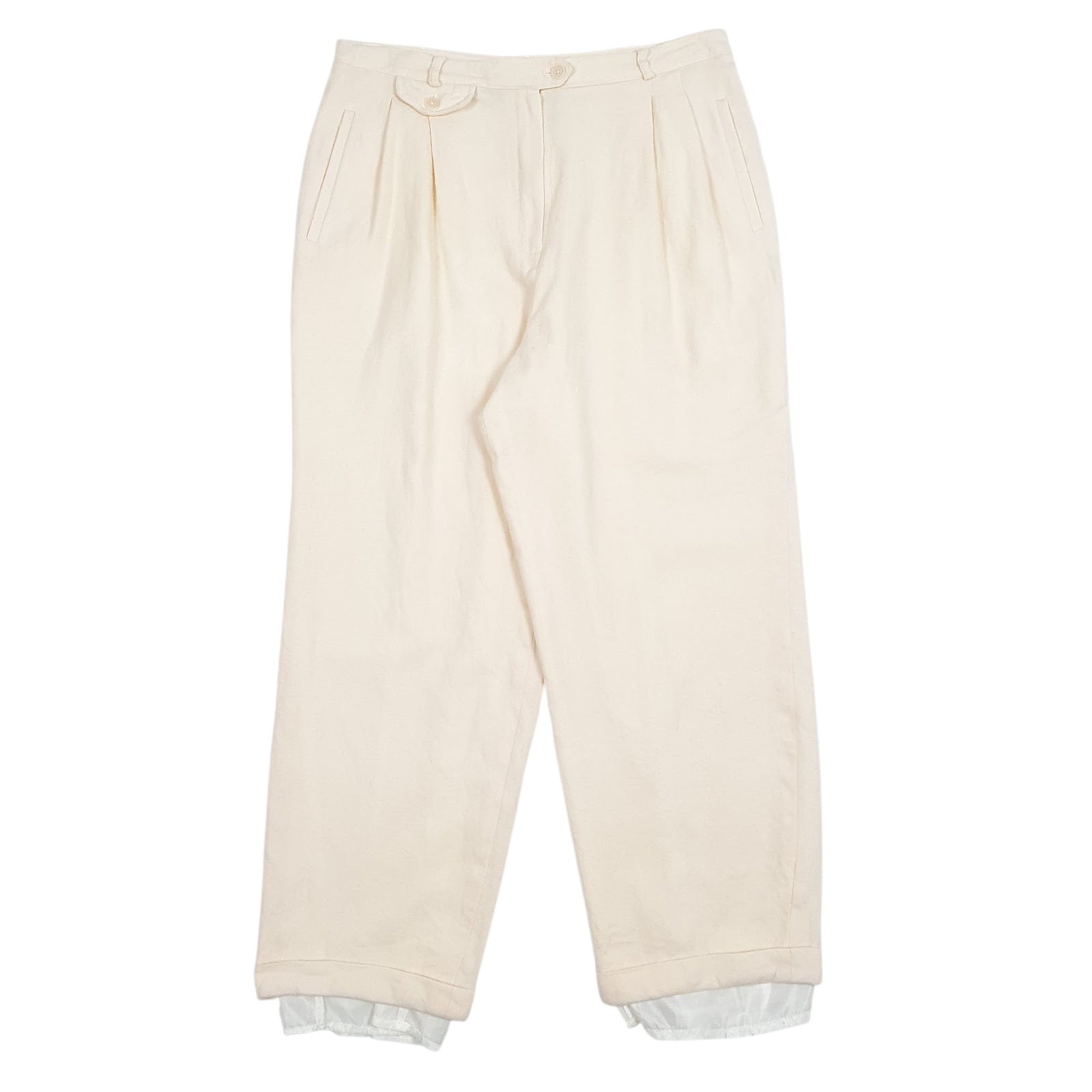 Womens Cream Lauren Ralph Lauren Pleated Formal Trousers