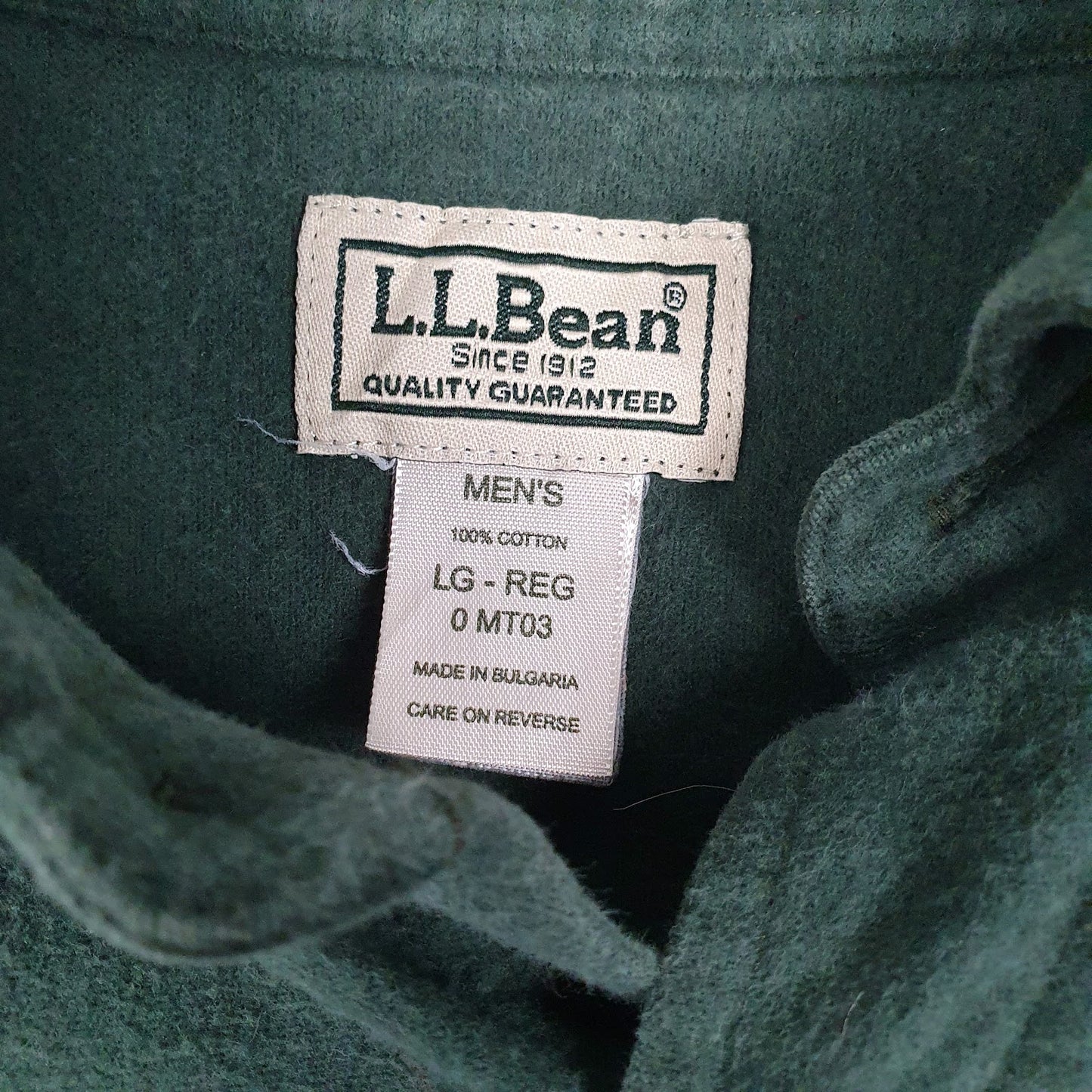 Mens Green L.L.Bean Chamois  Shirt