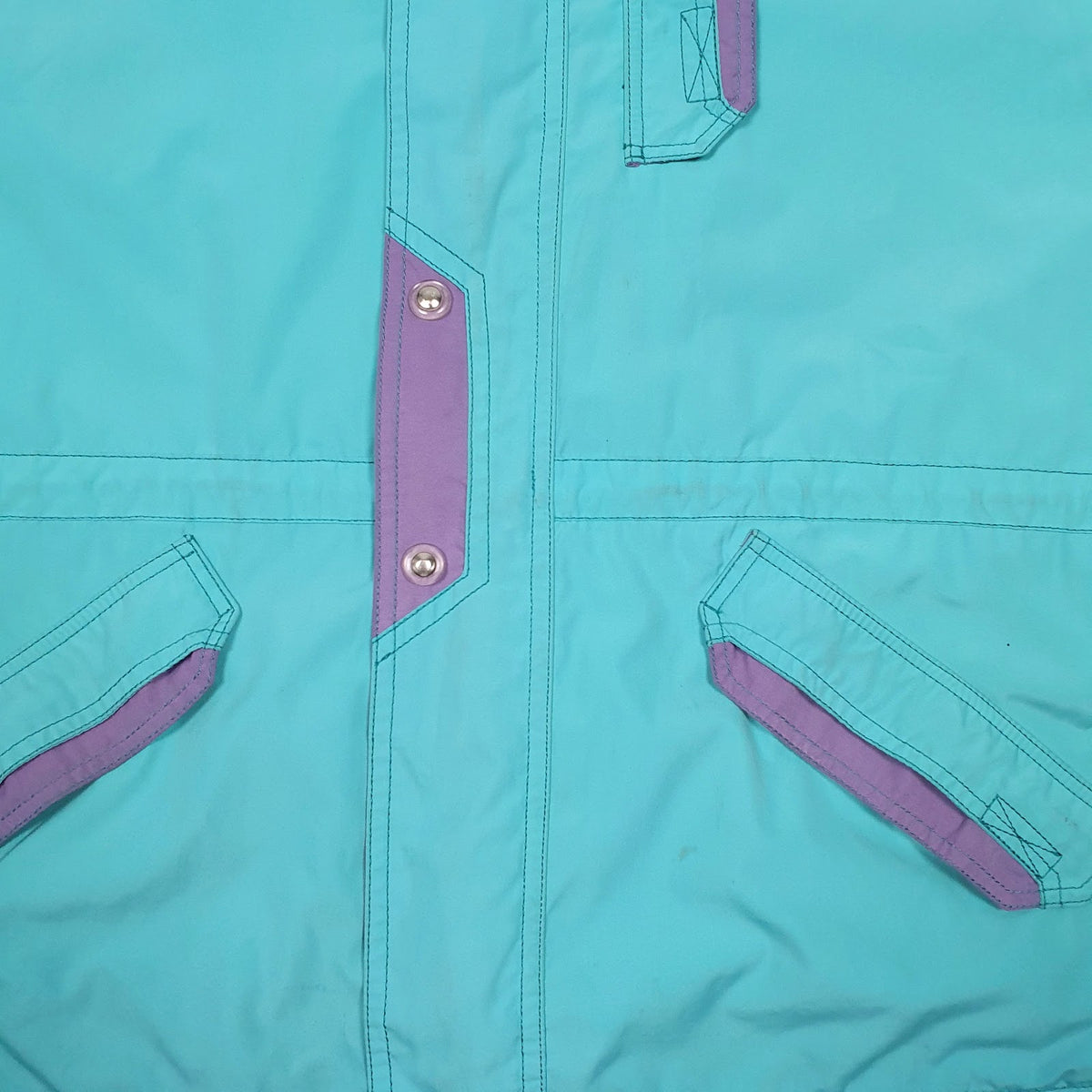 Womens Blue LA Font Vintage 90s Made In Italy Windbreaker  Coat