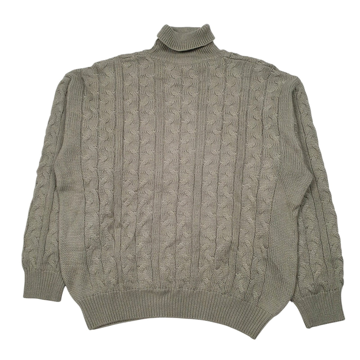Mens Green Malagrida Vintage Knit Turtle Neck Jumper