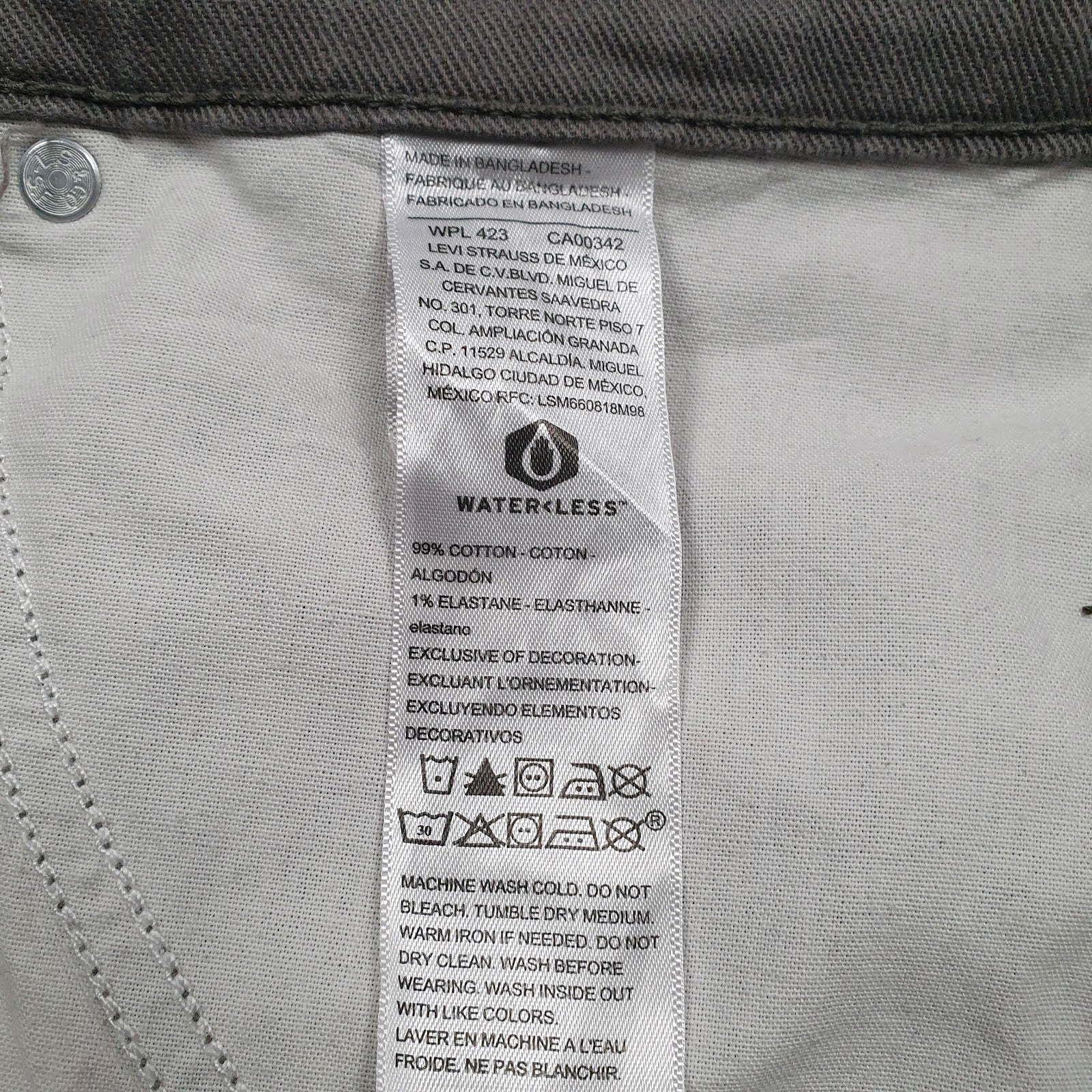 Mens Grey Levis Signature  Jeans