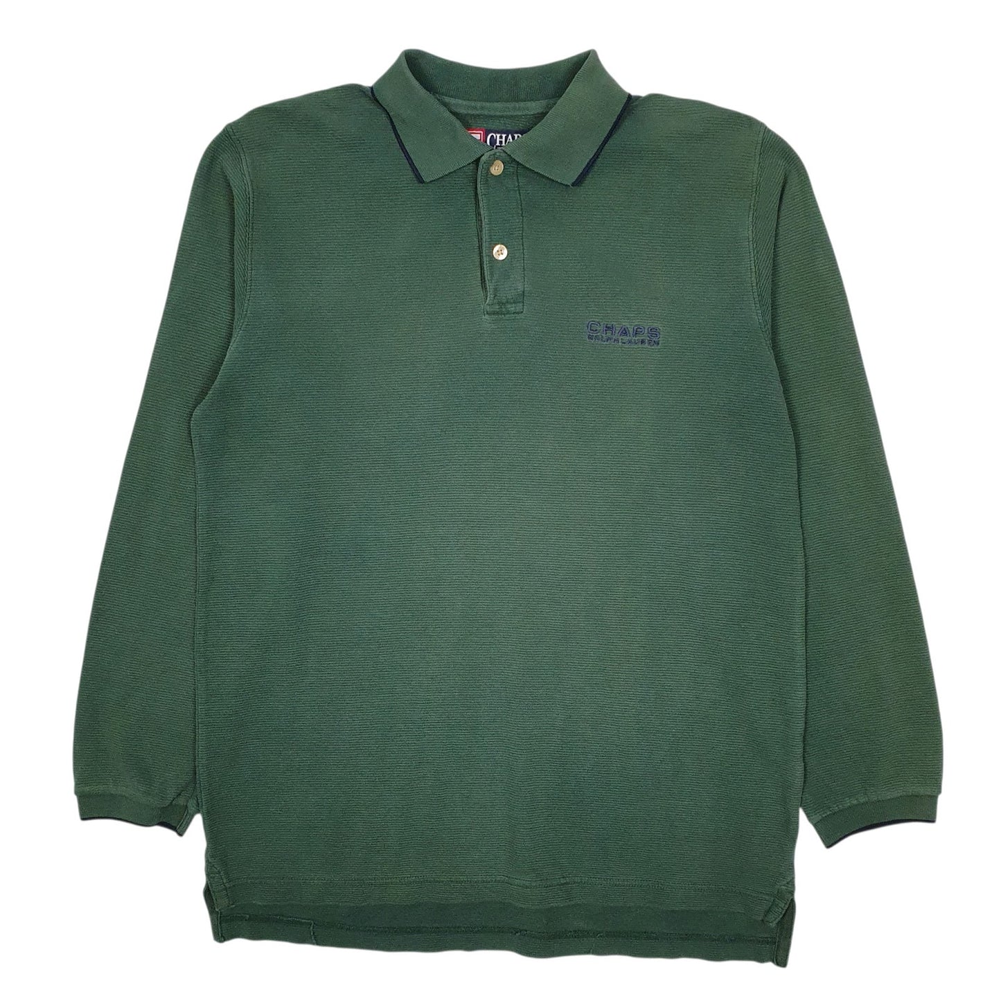 Mens Green Ralph Lauren Vintage 90s Long Sleeve Polo Shirt