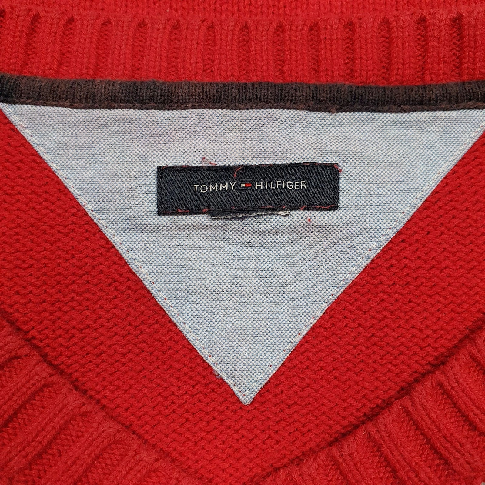 Mens Red Tommy Hilfiger  Crewneck Jumper
