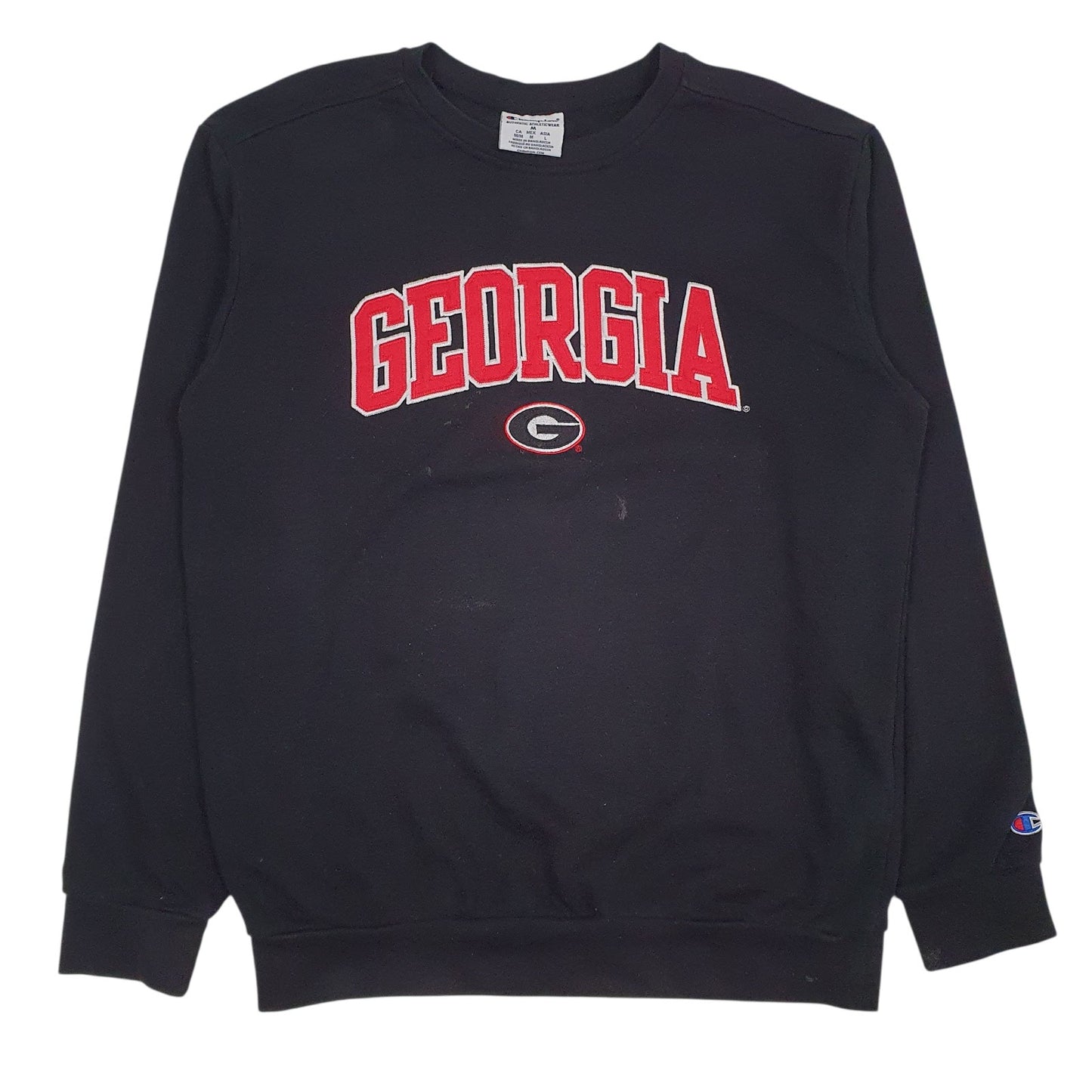 Mens Black Champion Georgia Crewneck Jumper