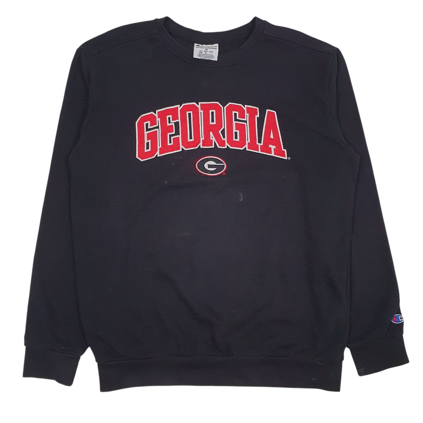Mens Black Champion Georgia Crewneck Jumper