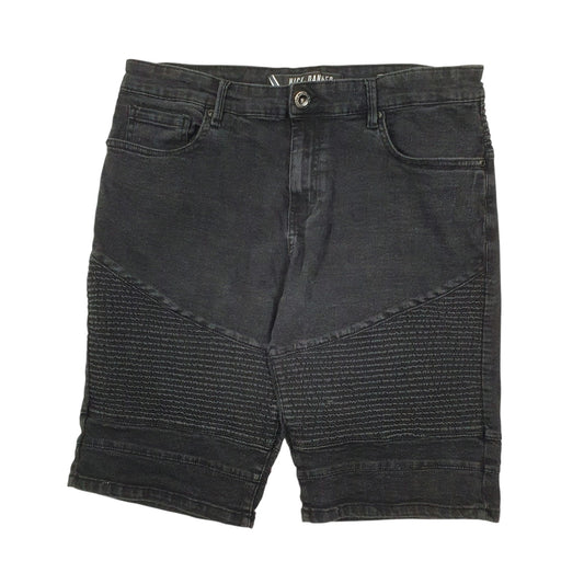 Mens Black Nick Danger Stretch Denim Shorts