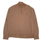 Mens Brown Polo Ralph Lauren Henley Quarter Zip Jumper