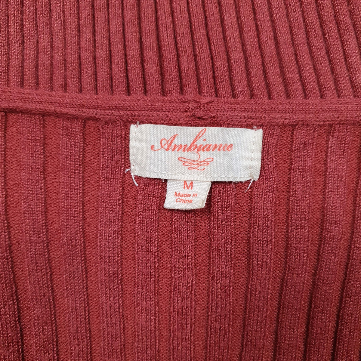 Womens Red Ambiance  V Neck Jumper